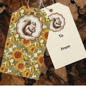 William Morris Autumn Sunflowers Squirrel ワインギフトバッグ