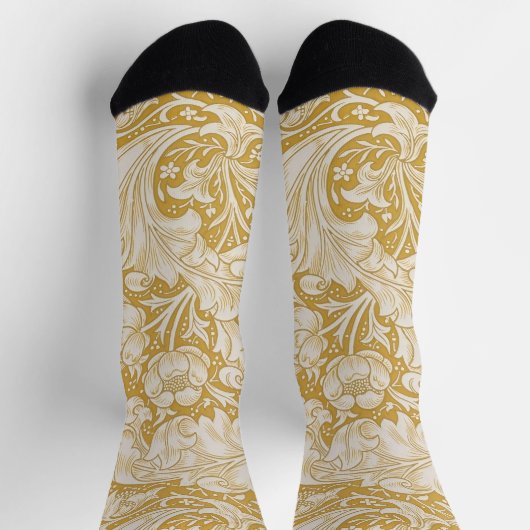 William Morris Bachelor's Button Flower Classic ソックス (上部)