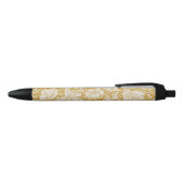 William Morris Bachelor's Button Flower Classic 黒ボールペン (トップ)