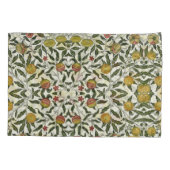 William Morris Beautiful Fruit Foliage Flowers Red 枕カバー (裏面-左)