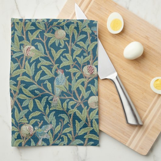 William Morris "Bird and Pomegranate" キッチンタオル (四つ折り)