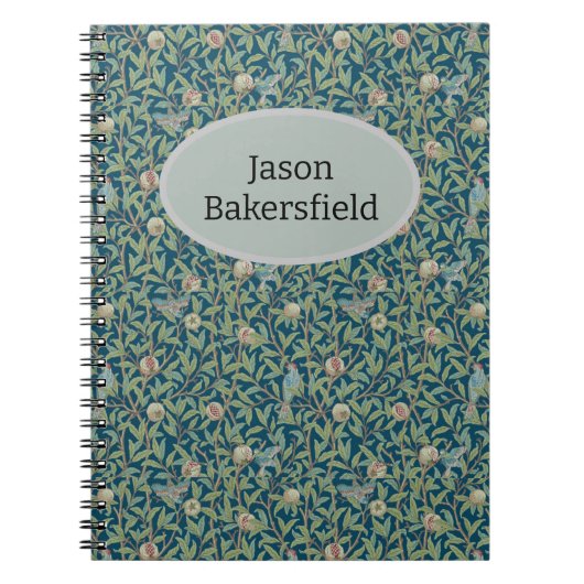 William Morris "Bird and Pomegranate" Personalized ノートブック (正面)