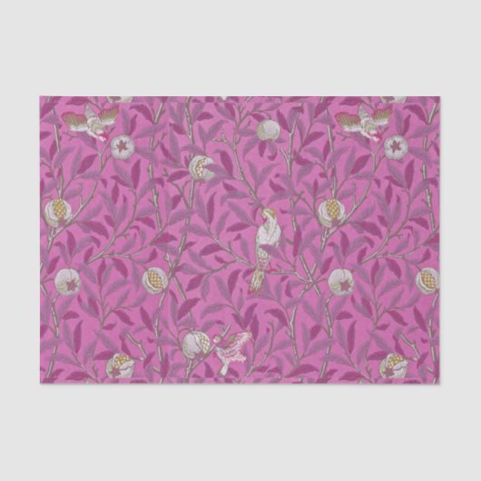 William Morris, Birds and Pomegrenates – ピンク 薄葉紙 (正面)