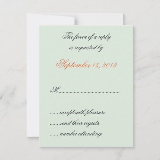 William Morris Birds & Flowers Wedding RSVPカード (正面)