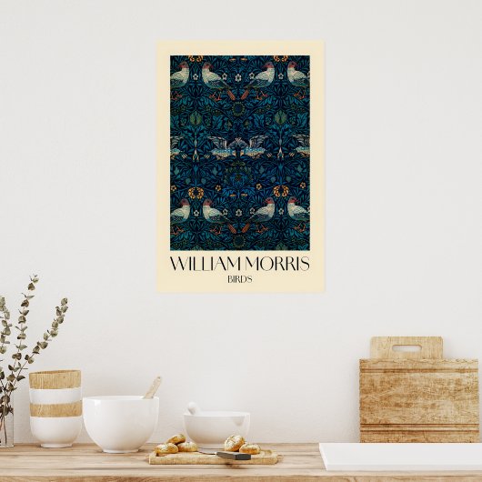 William Morris Birds Pattern  Matte Art Print ポスター (キッチン)