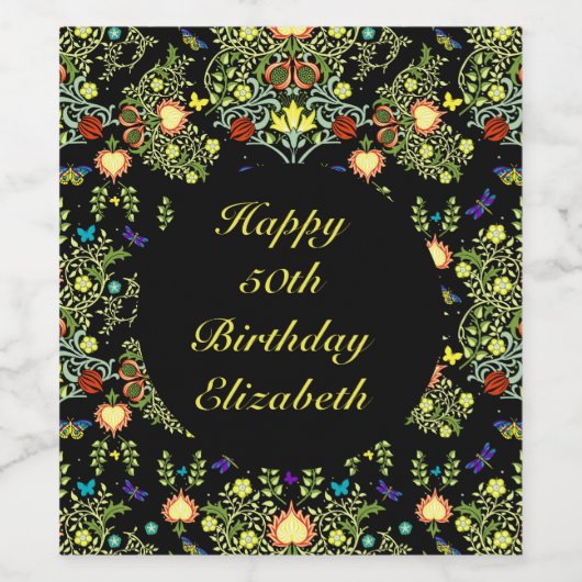 William Morris Birthday ワインラベル (シングルラベル)