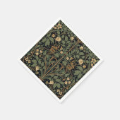 William Morris Blackthorn Floral Art Nouveau スタンダードカクテルナプキン (角)