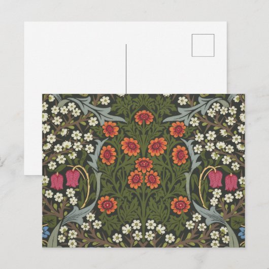 William Morris Blackthorn Garden Flower Classic ポストカード (正面/裏面)