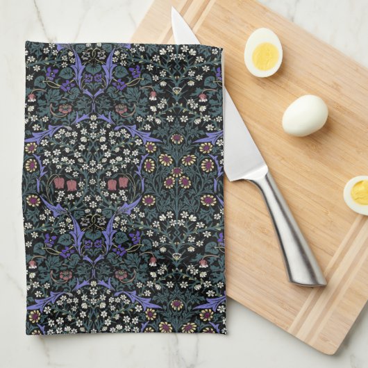William Morris Blackthorn Victorian Gothic キッチンタオル (四つ折り)