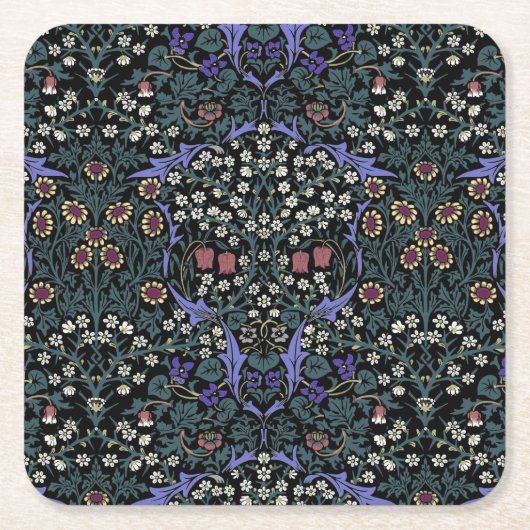 William Morris Blackthorn Victorian Wallpaper スクエアペーパーコースター (正面)
