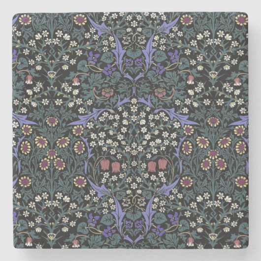 William Morris Blackthorn Victorian Wallpaper ストーンコースター (正面)
