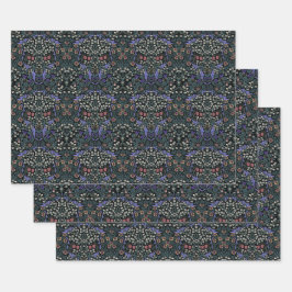 William Morris Blackthorn Victorian Wallpaper ラッピングペーパーシート