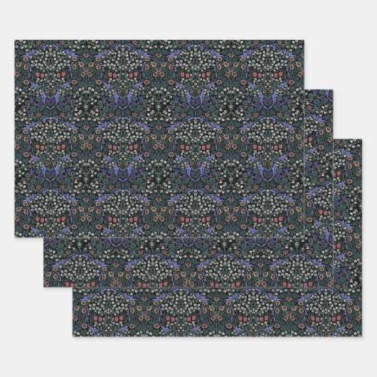 William Morris Blackthorn Victorian Wallpaper ラッピングペーパーシート (セット)