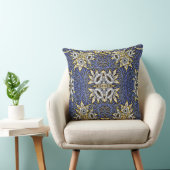 William Morris Blue and Gold Tulip Willow Design クッション (椅子)