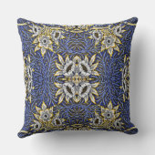 William Morris Blue and Gold Tulip Willow Design クッション (裏面)