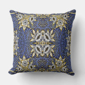 William Morris Blue and Gold Tulip Willow Design クッション (正面)