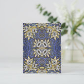 William Morris Blue and Gold Tulip Willow Design ポストカード (スタンド正面)