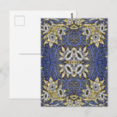 William Morris Blue and Gold Tulip Willow Design ポストカード (正面/裏面)