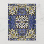 William Morris Blue and Gold Tulip Willow Design ポストカード (正面)