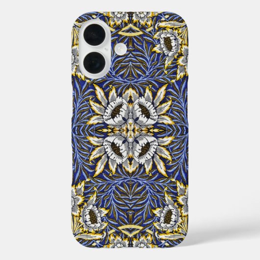 William Morris Blue and Gold Tulip Willow Design Case-Mate iPhoneケース (裏面)