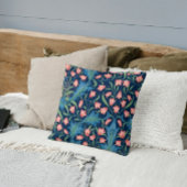 William Morris Blue and Pink Floral Pattern クッション