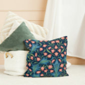 William Morris Blue and Pink Floral Pattern クッション