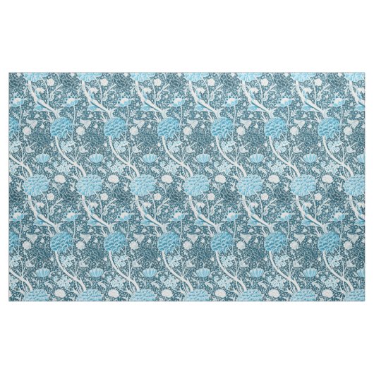 William Morris Blue Floral Pattern Pre-Raphaelites ファブリック (ファットクウォーター)