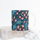 William Morris Blue Green Pink Floral Pattern コーヒーマグカップ