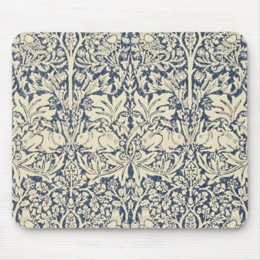 William Morris ,Blue grey ,pattern,art nouveau マウスパッド (正面)