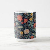 William Morris Blue Teal Arts & Crafts Floral コーヒーマグカップ (中央)