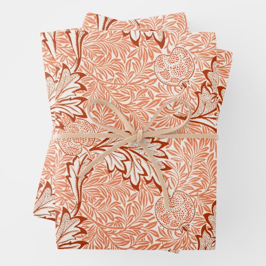 William Morris Botanical Apple Design ラッピングペーパーシート (インサイチュ)