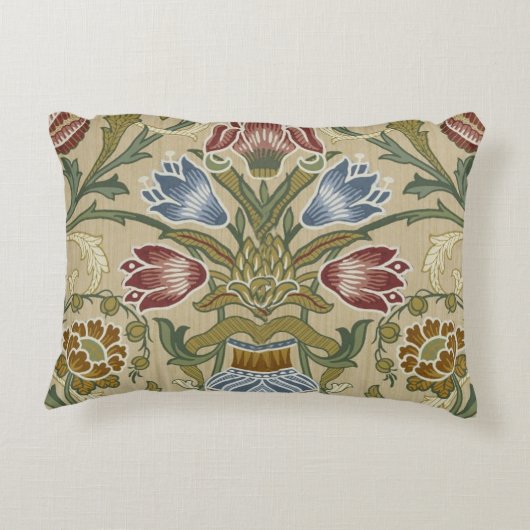 William Morris Brocadeフローラ壁紙パターン アクセントクッション (裏面)