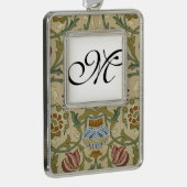 William Morris Brocadeフローラ壁紙パターン シルバープレートフレームオーナメント (右)