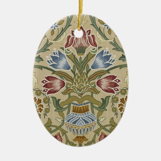 William Morris Brocadeフローラ壁紙パターン セラミックオーナメント (正面)