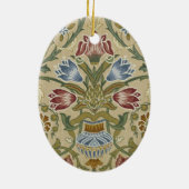 William Morris Brocadeフローラ壁紙パターン セラミックオーナメント (裏面)