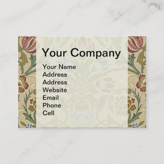William Morris Brocadeフローラ壁紙パターン 名刺 (正面)