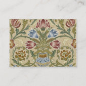 William Morris Brocadeフローラ壁紙パターン 名刺 (裏面)