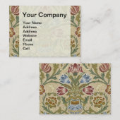 William Morris Brocadeフローラ壁紙パターン 名刺 (正面/裏面)