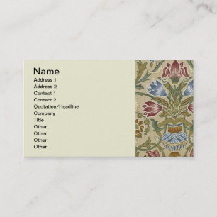 William Morris Brocadeフローラ壁紙パターン 名刺