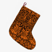 William Morris Brother Rabbit Rust Black Pattern ラージクリスマスストッキング (正面 (吊り時))