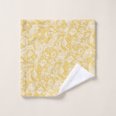 William Morris Buacrorsボタンのゴールデン背景 バスタオルセット (ウォッシュタオル)