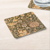 William Morris Cherwell壁紙パターン スクエアペーパーコースター (アングル)