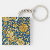 William Morris Cherwell Floral Pattern Blue キーホルダー (裏面)