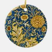 William Morris Cherwell Floral Pattern Blue セラミックオーナメント (裏面)