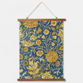 William Morris Cherwell Floral Pattern Blue 吊り下げ型タペストリー (正面)