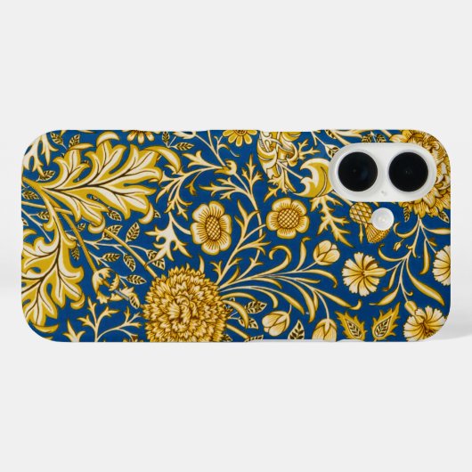 William Morris Cherwell Floral Pattern Blue Case-Mate iPhoneケース (裏面 (横))