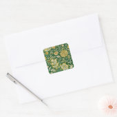 William Morris Cherwell Floral Pattern Green スクエアシール (封筒)