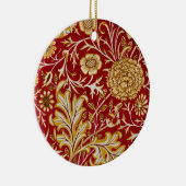 William Morris Cherwell Floral Pattern Red セラミックオーナメント (右)