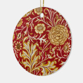 William Morris Cherwell Floral Pattern Red セラミックオーナメント (左)