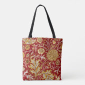 William Morris Cherwell Floral Pattern Red トートバッグ (裏面)